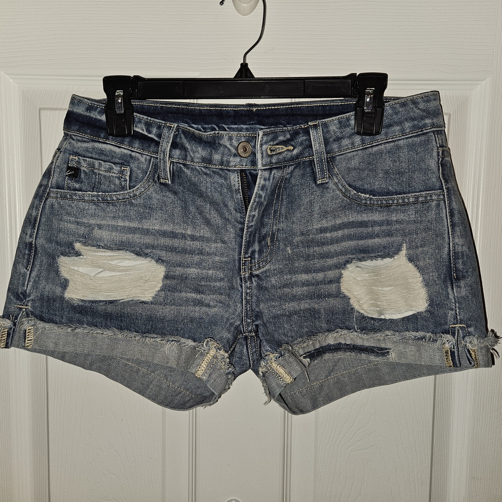 KanCan Blue Distressed Jean Shorts